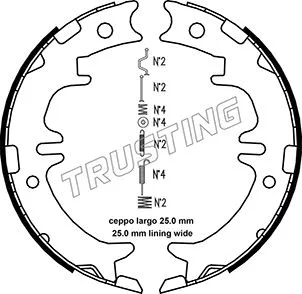Brake Shoe Set, parking brake (115.311K)
