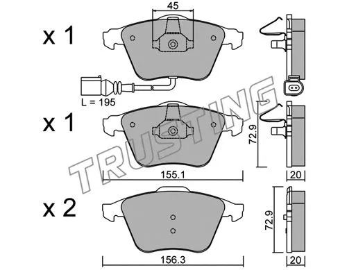 Brake Pad Set, disc brake (565.4)
