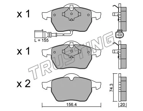 Brake Pad Set, disc brake (188.4)