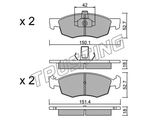 Brake Pad Set, disc brake (283.2)