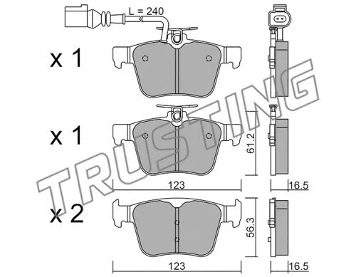 Brake Pad Set, disc brake (997.1)