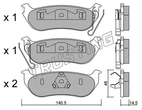 Brake Pad Set, disc brake (643.0)