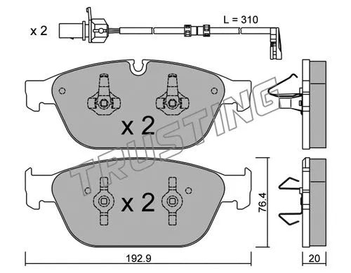 Brake Pad Set, disc brake (970.0W)