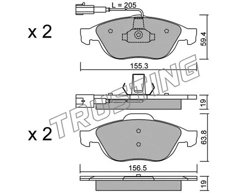 Brake Pad Set, disc brake (229.0)