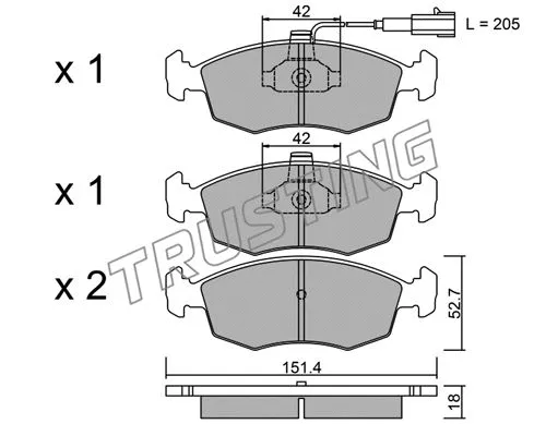 Brake Pad Set, disc brake (283.0)