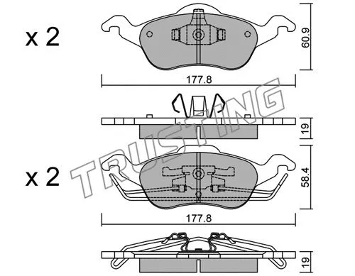 Brake Pad Set, disc brake (300.0)
