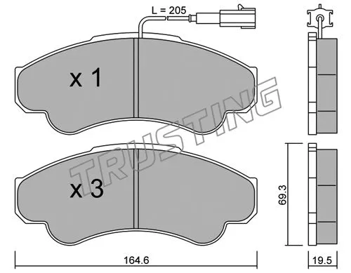 Brake Pad Set, disc brake (335.0)