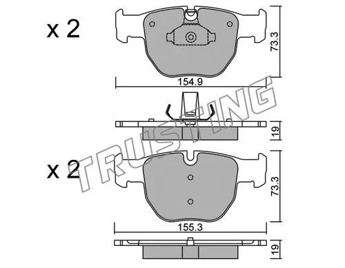 Brake Pad Set, disc brake (614.0)