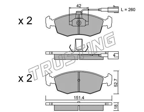 Brake Pad Set, disc brake (283.1)