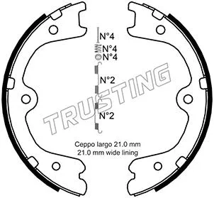 Brake Shoe Set, parking brake (067.200K)