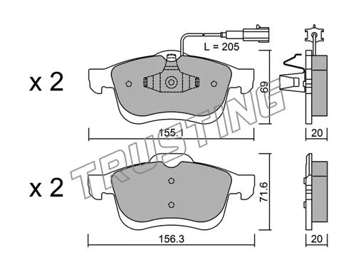 Brake Pad Set, disc brake (840.1)