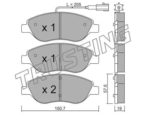 Brake Pad Set, disc brake (593.0)