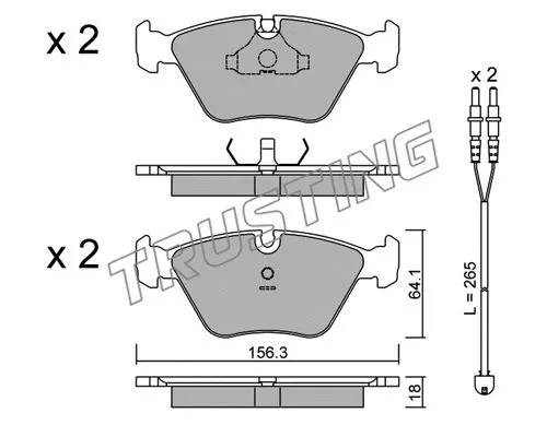Brake Pad Set, disc brake (124.2W)