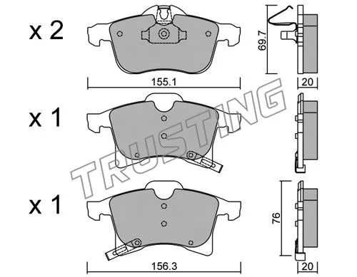Brake Pad Set, disc brake (555.0)