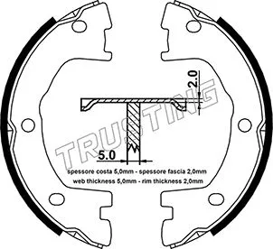 Brake Shoe Set, parking brake (034.101)