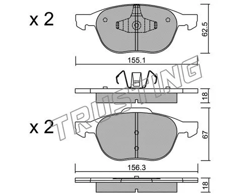 Brake Pad Set, disc brake (550.0)