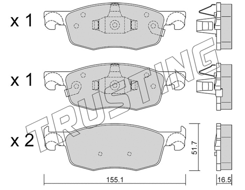 Brake Pad Set, disc brake (1282.0)