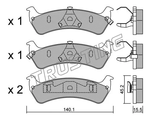 Brake Pad Set, disc brake (644.0)