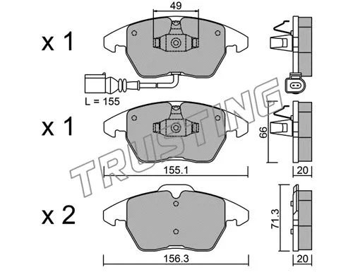 Brake Pad Set, disc brake (564.0)