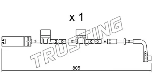 Warning Contact, brake pad wear (SU.222)