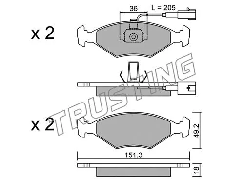 Brake Pad Set, disc brake (282.0)