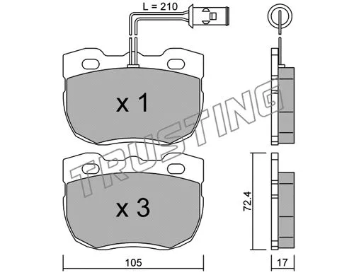 Brake Pad Set, disc brake (180.0)