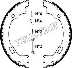 Brake Shoe Set, parking brake (052.129K)