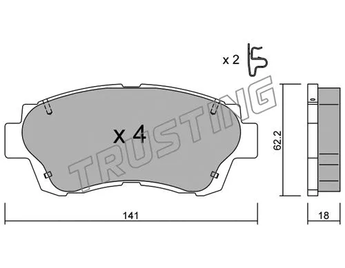 Brake Pad Set, disc brake (170.0)