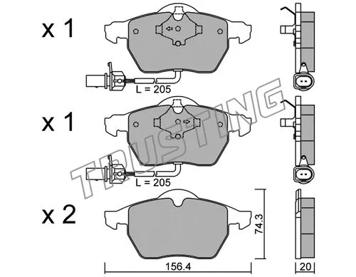 Brake Pad Set, disc brake (323.0)