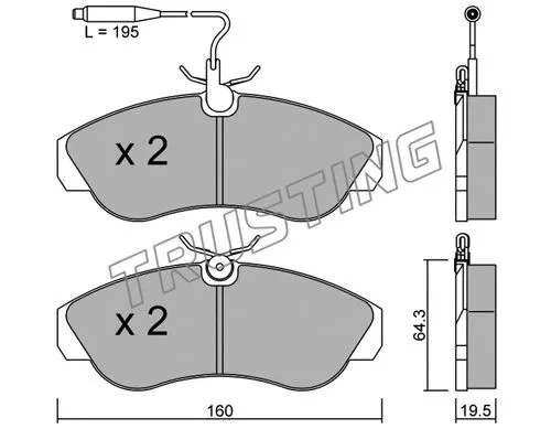 Brake Pad Set, disc brake (158.0)