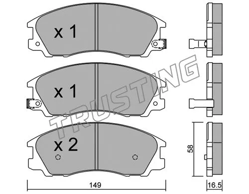 Brake Pad Set, disc brake (522.0)