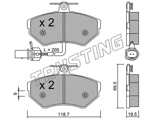 Brake Pad Set, disc brake (224.2)