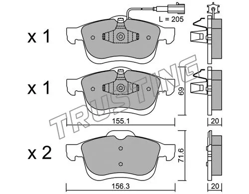 Brake Pad Set, disc brake (840.0)