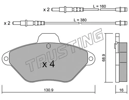 Brake Pad Set, disc brake (160.0)