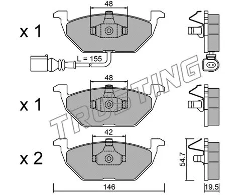 Brake Pad Set, disc brake (220.2)