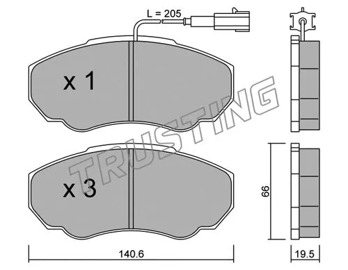 Brake Pad Set, disc brake (334.0)
