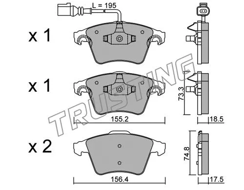 Brake Pad Set, disc brake (568.1)