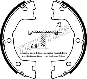 Brake Shoe Set, parking brake (034.120)