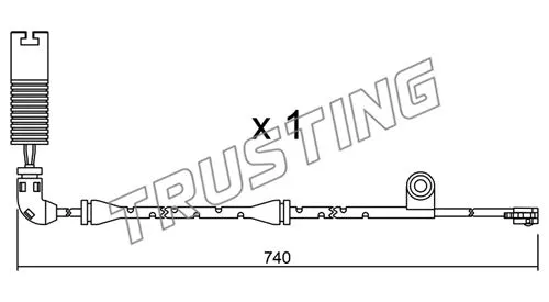 Warning Contact, brake pad wear (SU.195)