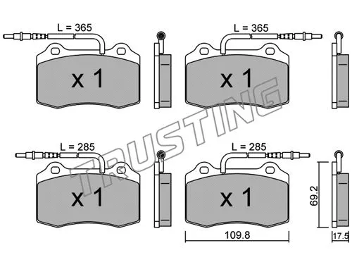 Brake Pad Set, disc brake (260.1)