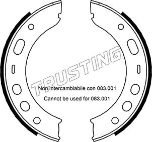 Brake Shoe Set, parking brake (083.002)