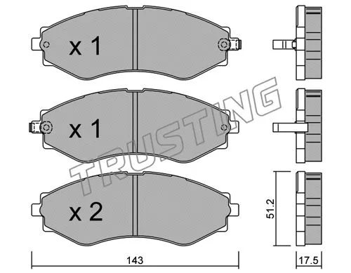 Brake Pad Set, disc brake (525.0)