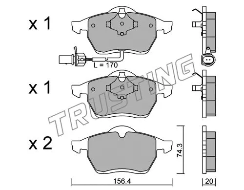 Brake Pad Set, disc brake (288.1)