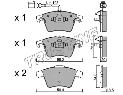 Brake Pad Set, disc brake (568.0)