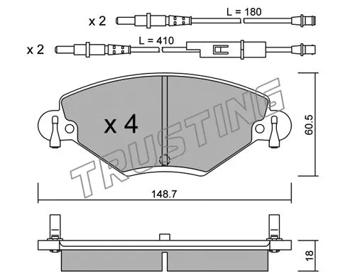 Brake Pad Set, disc brake (340.0)