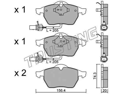 Brake Pad Set, disc brake (188.3)