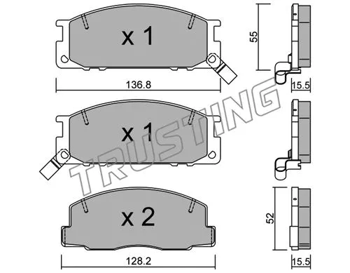 Brake Pad Set, disc brake (289.0)