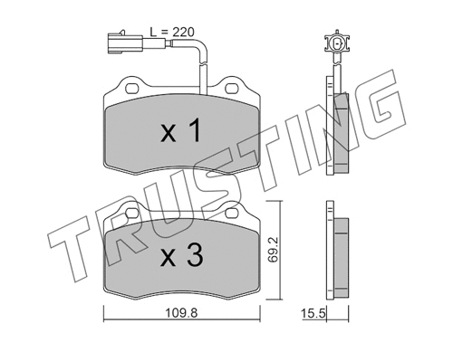 Brake Pad Set, disc brake (260.7)