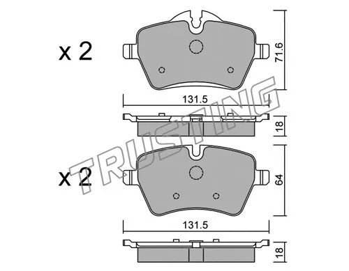 Brake Pad Set, disc brake (784.0)