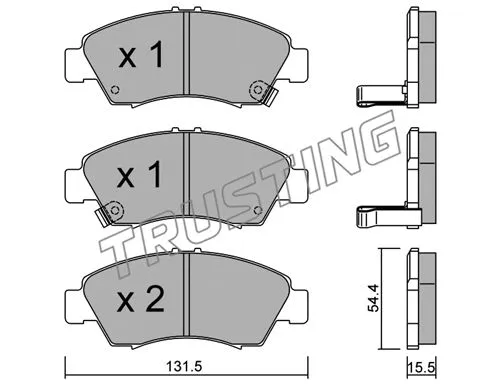 Brake Pad Set, disc brake (140.0)